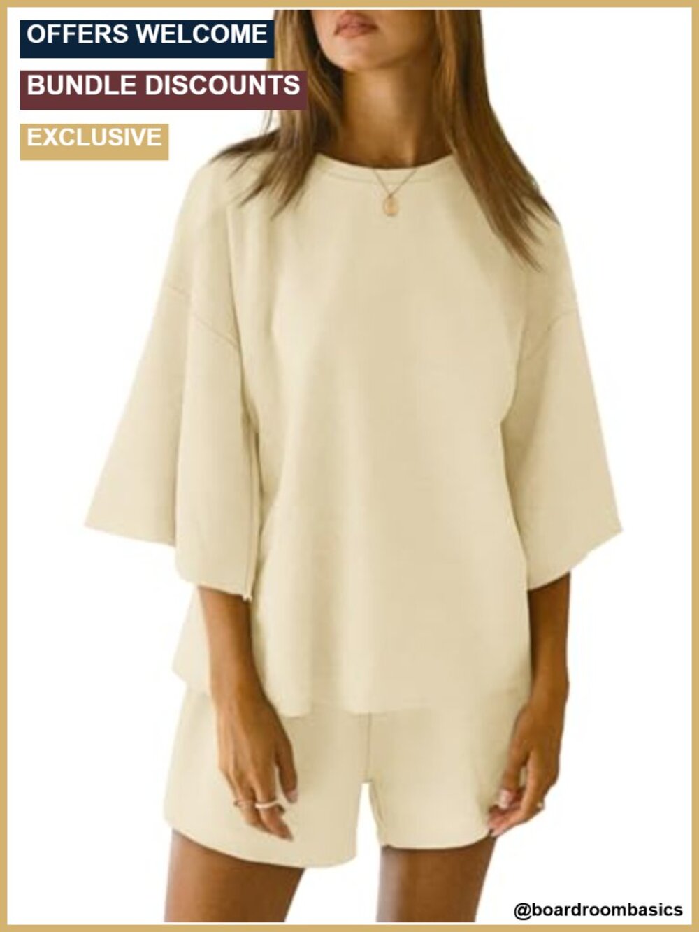 Women's 2 Piece Pajama Set Oversized Tops Loose Shorts Lounge Set with Pockets